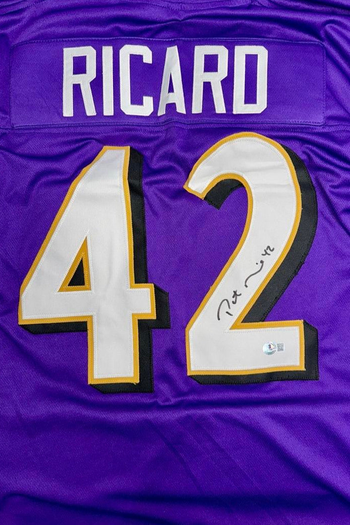 Patrick Ricard Signed Custom Purple Ravens Jersey - Beckett COA